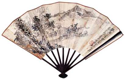 蒲华 山水 成扇